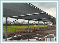 Cerramiento en garages con techos de chapa.